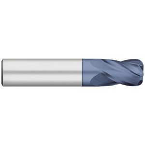 TITAN USA Corner Radius End Mill: 1/4" Dia, 1/2" LOC, 0.0100" Radius, 4 Flute, Solid Carbide TC73917