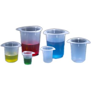 GLOBE SCIENTIFIC Beakers; Beaker Type: Three Corner Graduated Beaker ; Material: Polypropylene ; Volume Capacity (ml): 800.000 ; Diameter (mm): 107.0000 ; Graduations: Yes ; Graduation (mL): 50 3644