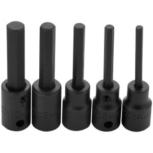 PROTO Hex Bit Socket Set: 3/8" Drive, 5 Pc, 4 to 10 mm Hex J72252