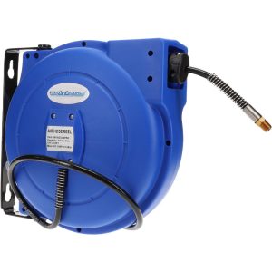 PRO-SOURCE Hose Reel with Hose: 1/4" ID Hose x 33', Spring Retractable 2810023320PRO