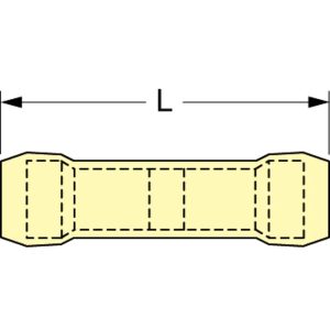 3M Butt Splice Terminal: Fully Insulated Nylon, Crimp-On Connection 7010304075