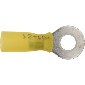 3M Circular Ring Terminal: Partially Insulated, 12 to 10 AWG, Crimp Connection 7010397416