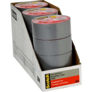 3M Electrical Tape: 2" Wide, 150' Long, 6 mil Thick, Gray 7000031684