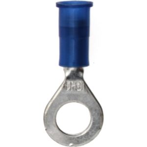 3M Circular Ring Terminal: Partially Insulated, 16 to 14 AWG, Crimp Connection 7010349239