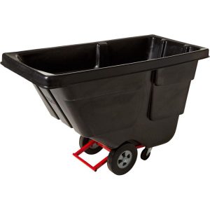 RUBBERMAID Tilt Dump Truck/Trash Cart/Garbage Collection/Recycling, 1/2 Cubic Yard, Waste Collection, 450 lbs capacity, Black FG130400BLA