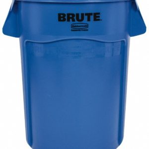 RUBBERMAID BRUTE 44 Gal Outdoor Vented Trash Container, Blue FG264360BLUE