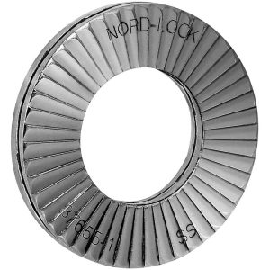 NORD-LOCK Wedge Lock Washer: 1.008" OD, 0.538" ID, Stainless Steel, 316L, Uncoated 10090062