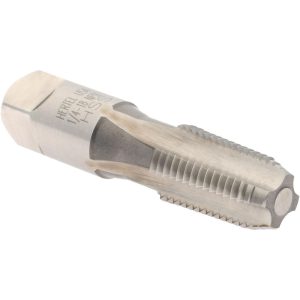 HERTEL Standard Pipe Tap: 1/4-18, NPTF, 4 Flutes, High Speed Steel, Bright/Uncoated G127220-S