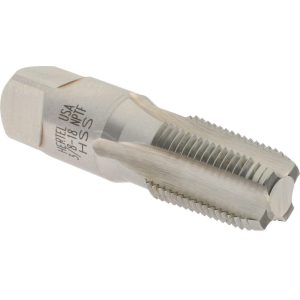 HERTEL Standard Pipe Tap: 3/8-18, NPTF, 4 Flutes, High Speed Steel, Bright/Uncoated G127383-S