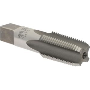 HERTEL Standard Pipe Tap: 1/2-14, NPTF, 4 Flutes, High Speed Steel, Bright/Uncoated R127553-S