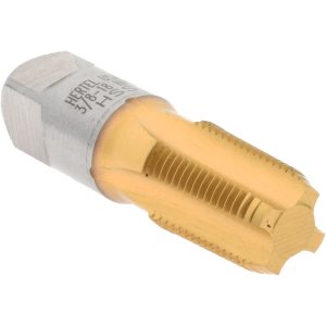 HERTEL Standard Pipe Tap: 3/8-18, NPT, 4 Flutes, High Speed Steel, TiN Finish G127360T-S
