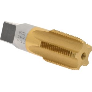 HERTEL Standard Pipe Tap: 3/4-14, NPT, 5 Flutes, High Speed Steel, TiN Finish R127700T-S