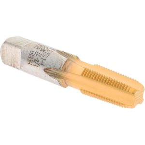 HERTEL Standard Pipe Tap: 1/8-27, NPTF, 4 Flutes, High Speed Steel, TiN Finish G127050T-S