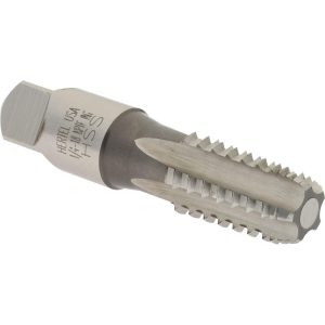 HERTEL 1/4-18 NPTF, 5 Flutes, Bright Finish, High Speed Steel, Interrupted Thread Pipe Tap R867380-S