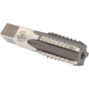 HERTEL 1/2-14 NPTF, 5 Flutes, Bright Finish, High Speed Steel, Interrupted Thread Pipe Tap R867347-S