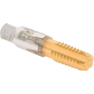 HERTEL 1/8-27 NPT, 5 Flutes, TiN Coated, High Speed Steel, Interrupted Thread Pipe Tap R127097T-S