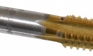 HERTEL 1/8-27 NPTF, 5 Flutes, TiN Coated, High Speed Steel, Interrupted Thread Pipe Tap R127139T-S