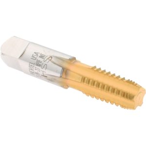 HERTEL 1/8-27 NPTF, 5 Flutes, TiN Coated, High Speed Steel, Interrupted Thread Pipe Tap R127127T-S