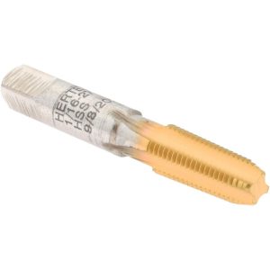 HERTEL Standard Pipe Tap: 1/16-27, NPT, 4 Flutes, High Speed Steel, TiN Finish G127012T-S