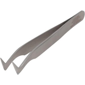 AVEN Precision Tweezer: 6-SA, Angled & Miniature Component Tip, 4-1/2" OAL 18069USA