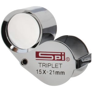 SPI 15x Magnification, 53/64 Inch Lens Diameter, Triplet Lens Loupe 14-159-8