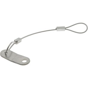 G.L. HUYETT 6" Long, Stainless Steel Cable Loop & Tab with Hole End, Quick Release Pin Lanyard C207-TSS10466NT