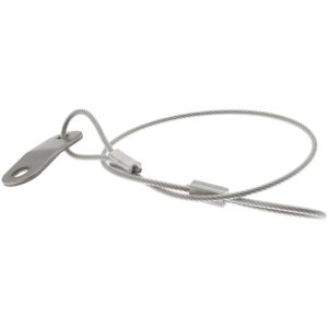 G.L. HUYETT 12" Long, Stainless Steel Cable Loop & Tab with Hole End, Quick Release Pin Lanyard C207-TSS14612NT