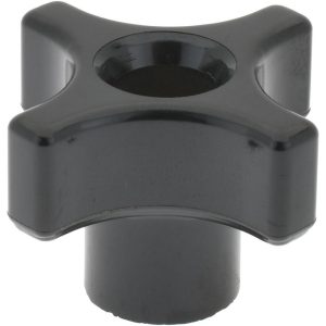 GIBRALTAR Lobed Knob: 1-1/2" Head Dia, 4-Point, Phenolic, Black G10-2820-AU