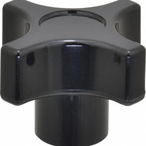 GIBRALTAR Lobed Knob: 1-1/2" Head Dia, 4-Point, Phenolic, Black G10-2820