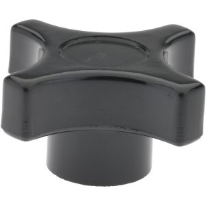 GIBRALTAR Lobed Knob: 2" Head Dia, 4-Point, Phenolic, Black G10-2830-B