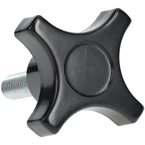GIBRALTAR Lobed Knob: 2" Head Dia, 4-Point, Phenolic, Black G10-2830-T
