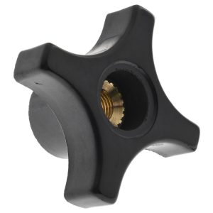 GIBRALTAR Lobed Knob: 2" Head Dia, 4-Point, Phenolic, Black G10-2830BK