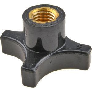 GIBRALTAR Lobed Knob: 2" Head Dia, 4-Point, Phenolic, Black G10-2830BL