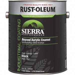 RUST-OLEUM Acrylic Enamel Paint: 1 gal, Gloss, Black 208058