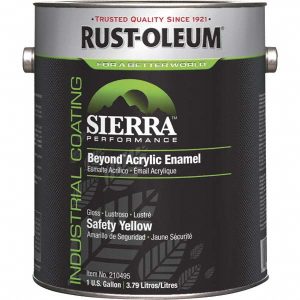 RUST-OLEUM Acrylic Enamel Paint: 1 gal, Safety Yellow, Gloss Finish 210495