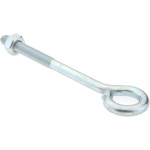 GIBRALTAR 1/4-20, Zinc-Plated Finish, Steel Wire Turned Open Eye Bolt GIB07065