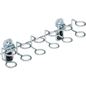 TRITON PRODUCTS 3/4" ID, 9" Long 2 Pack, 9" Wide Multi-Ring Tool Holder 3/4" Ring ID & 1-3/4" Deep Pegboard Hooks 56666