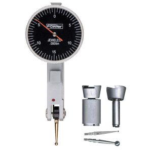 FOWLER Horizontal Dial Test Indicator: 0.0300" Max, 0-15-0 Dial Reading, 0.000500" Accuracy 52-562-778-0