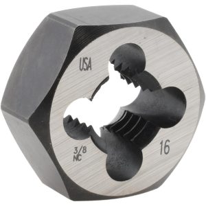 CLE-LINE Hex Rethreading Die: 3/8-16, Right Hand, Carbon Steel C65606
