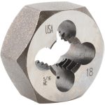 CLE-LINE Hex Rethreading Die: 5/16-18, Right Hand, Carbon Steel C65603