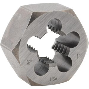 CLE-LINE Hex Rethreading Die: 5/8-11, Right Hand, Carbon Steel C65614