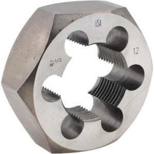 CLE-LINE Hex Rethreading Die: 1-1/2 - 12, 1" Thick, Right Hand, Carbon Steel C65633