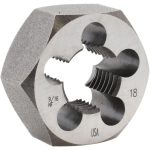 CLE-LINE Hex Rethreading Die: 9/16-18, Right Hand, Carbon Steel C65613