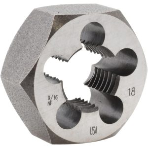 CLE-LINE Hex Rethreading Die: 9/16-18, Right Hand, Carbon Steel C65613