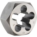 CLE-LINE Hex Rethreading Die: 5/8-18, Right Hand, Carbon Steel C65615
