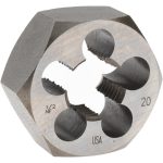 CLE-LINE Hex Rethreading Die: 1/2-20, Right Hand, Carbon Steel C65611