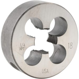 CLE-LINE 1/4-18 NPT x 1-1/2" OD Round Non-Adjustable Pipe Die C65493