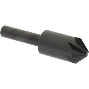 HERTEL Countersink: 1/2" Head Dia, 90.00 deg Included Angle, 6 Flute, High-Speed Steel, Right Hand Cut GX89331284