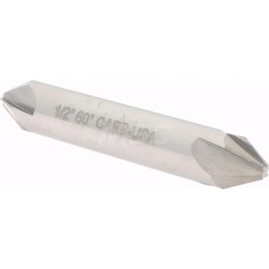 HERTEL Countersink: 1/2" Head Dia, 60.00 deg Included Angle, 4 Flute, Solid Carbide, Right Hand Cut 334-206050