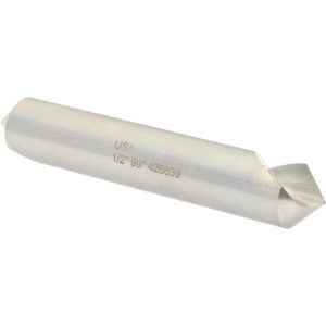 HERTEL Countersink: 1/2" Head Dia, 90.00 deg Included Angle, 1 Flute, High-Speed Steel, Right Hand Cut GX89340541